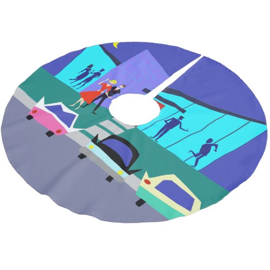 Retro Open House Party kerstboomrok Kerstboom Rok (Gekanteld)