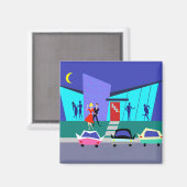 Retro Open House Party Magnet (Recto/Verso)
