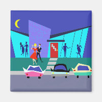 Retro Open House Party Magnet