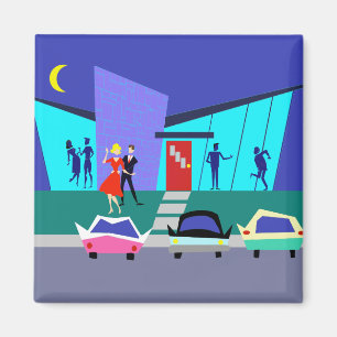 Retro Open House Party Magnet Magneet