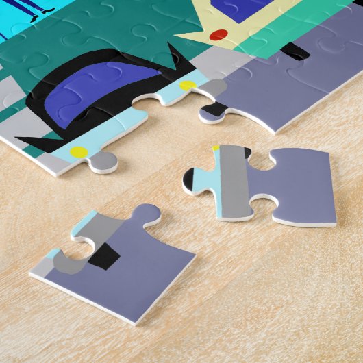 Retro Open House Party Puzzle Legpuzzel (Zijkant)