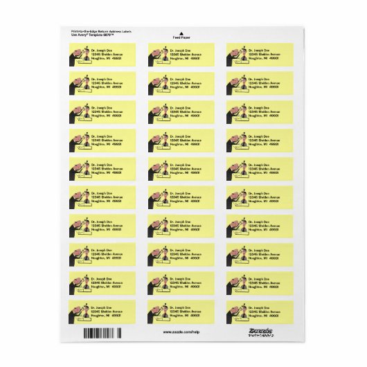 Retro Optometristen Optisch oog doc Labelling Labe Etiket (Full Sheet)