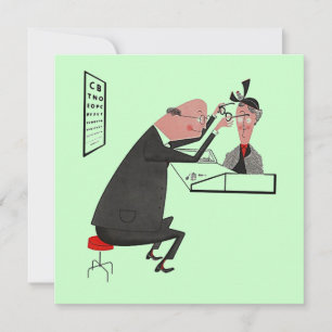 Retro Optometrist's Graduation Party of Invitation Kaart