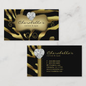 Rétro or de zèbre de carte de visite de spa de (Devant / Derrière)