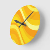 Retro Orange and Yellow Wall Clock Ronde Klok (Hoek)