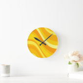 Retro Orange and Yellow Wall Clock Ronde Klok (Huis)