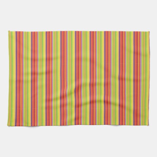 Retro Orange Brown Green Stripes - Serviette de cu (Horizontal)