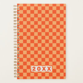 Retro Orange Checkerboard 2026 Planner