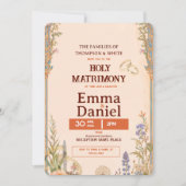 Retro Orange Chic Wedding Invitation (Devant)