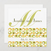 Rétro orange de rose de faire-part de mariage de (Devant / Derrière)