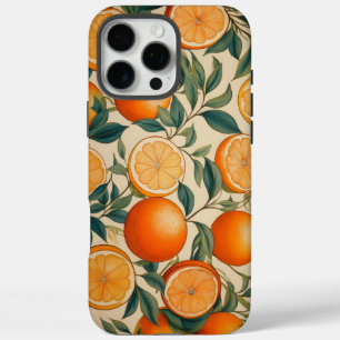 Retro Orange Fruit Motif iPhone 16 Pro Max Coque