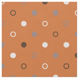 Retro orange grey polka dots geometric pattern stof