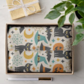 Retro Orange Teal Mid-Century Halloween Tissuepapier (Geschenk)