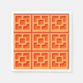 Retro Orange Trellis Paper Napkin Servet (Voorkant)