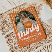 Retro Orange Trente Anniversaire Invitation
