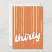 Retro Orange Trente Anniversaire Invitation (Dos)