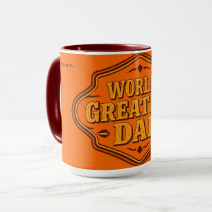 Retro Orange World's Greatest Dad Mok   Aanpasbaar