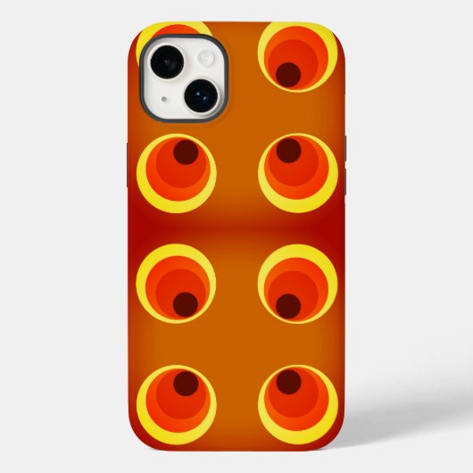 retro oranje 1970 Hoesje-Mate iPhone case (Achterkant)
