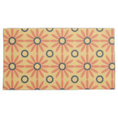 Retro Oranje & Black Cute Abstract Floral Pattern Kussensloop (Voorkant-Rechts)