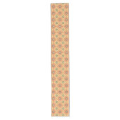 Retro Oranje & Black Cute Abstract Floral Pattern Lange Tafelloper (Voorkant)