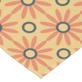 Retro Oranje & Black Cute Abstract Floral Pattern Lange Tafelloper (Hoek)