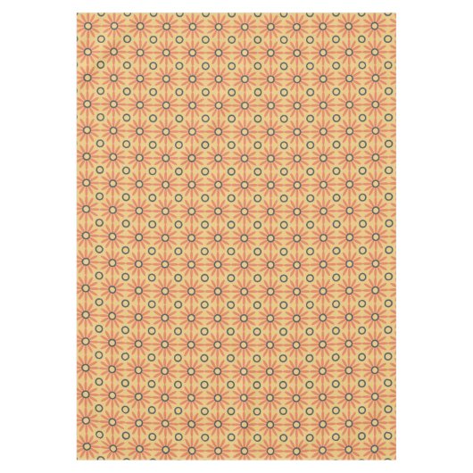Retro Oranje & Black Cute Abstract Floral Pattern Tafelkleed (Voorkant)