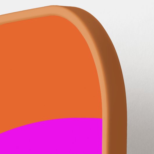 Retro Oranje Blauw en Magenta met Naam Pickleball Paddle (Links Detail)