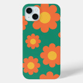 Retro Oranje Bloemen Case-Mate iPhone Case (Achterkant)