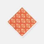 Retro Oranje bloemen op  Ogee Pattern Servet (Hoek)