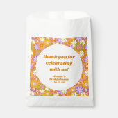 Retro Oranje Bloemstuk Aangepaste Bruidsdouche Bed Bedankzakje (Voorkant)