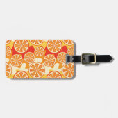 Retro Oranje Citrus Pattern Bagagelabel (Voorkant horizontaal)
