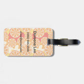 Retro Oranje Citrus Pattern Bagagelabel (Achterkant horizontaal)