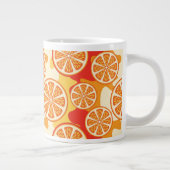 Retro Oranje Citrus Pattern Extra Grote Beker (Rechts)