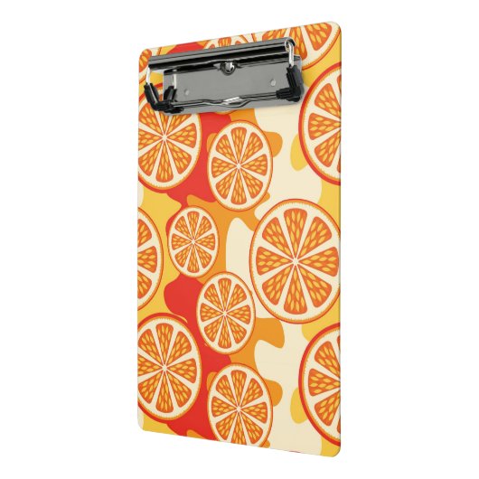 Retro Oranje Citrus Pattern Mini Klembord (Angled2)