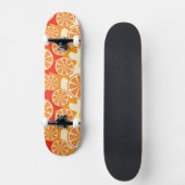 Retro Oranje Citrus Pattern Skateboard (Voorkant)
