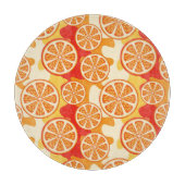 Retro Oranje Citrus Pattern Snijplank (Voorkant)