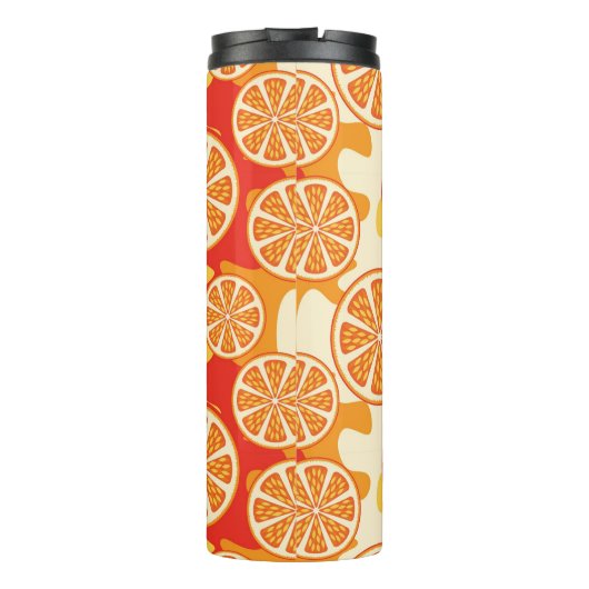 Retro Oranje Citrus Pattern Thermosbeker (Achterkant)
