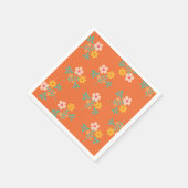 Retro Oranje Daisy Bouquet Pattern Servet (Hoek)