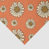 Retro Oranje Daisy Floral Pattern Crafting Tissuepapier (Detail)