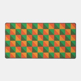 Retro Oranje en groene geometrische Abstracte Patr Bureaumat