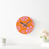 Retro Oranje en roze muur klok (Huis)