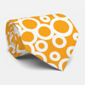 Retro Oranje en White Polka Dot Pattern Stropdas (Opgerold)