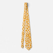 Retro Oranje en White Polka Dot Pattern Stropdas (Achterkant)