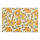  Retro Oranje Floral Patroon Kussensloop (Achterkant)