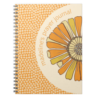 Retro Oranje Floral Prayer Journal Notitieboek