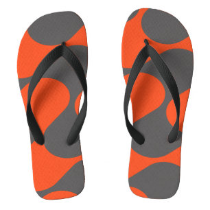 Retro Oranje Golfpatroon Teenslippers