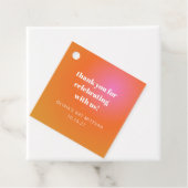 Retro Oranje Gradient Bat Mitzvah Custom Dank u Bedankjes Labels (In situ)