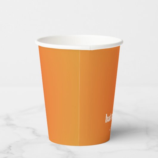 Retro Oranje Gradient Unique Bat Mitzvah Custom Papieren Bekers (Rechts)