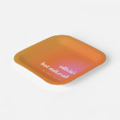 Retro Oranje Gradient Unique Bat Mitzvah Custom Papieren Bordje (Gebogen)