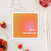 Retro Oranje Gradient Unique Bat Mitzvah Custom Servet (Insitu)